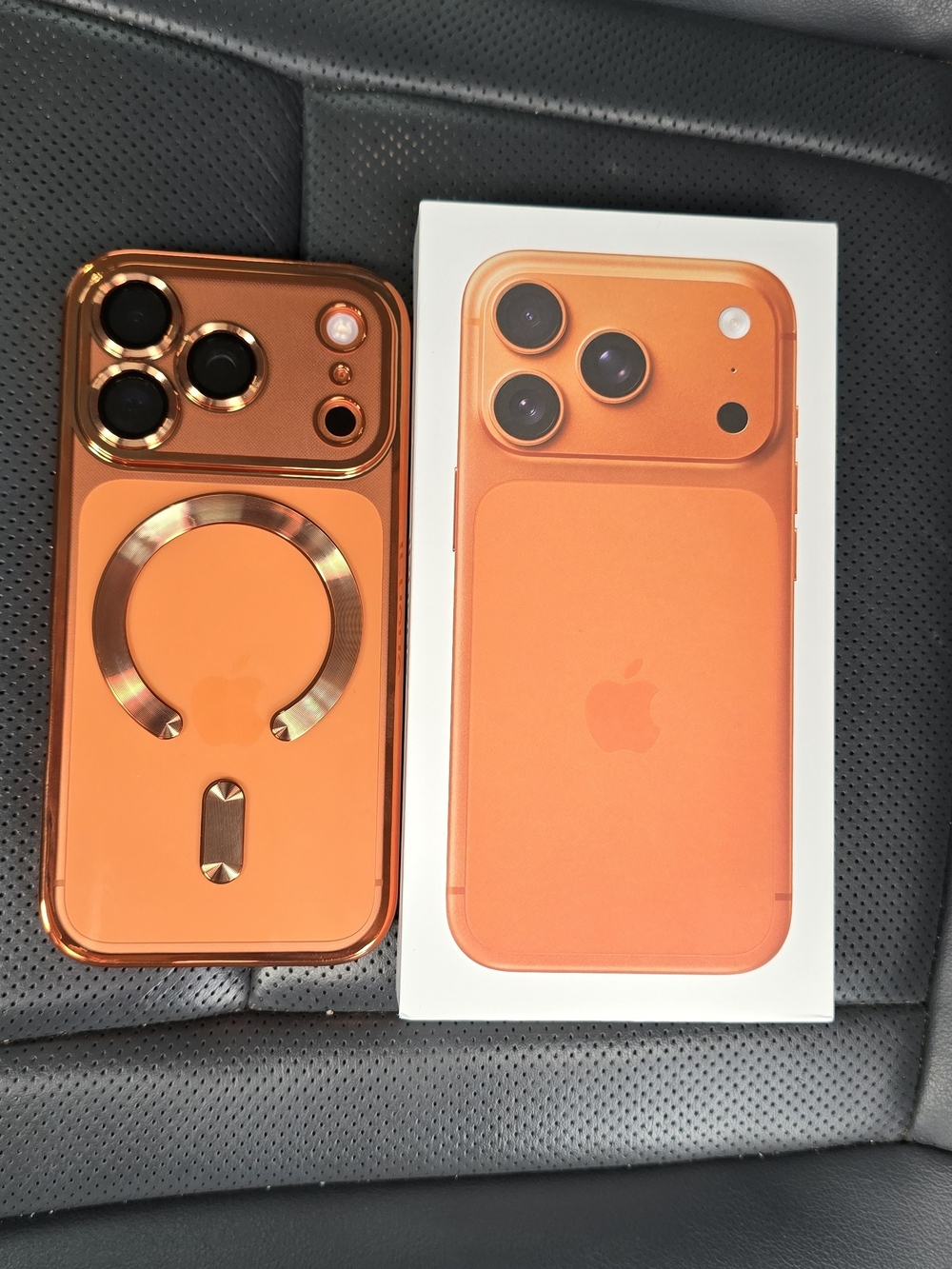 Apple iPhone Case with Magnetic Ring - Orange - Unlocked - 100% Battery